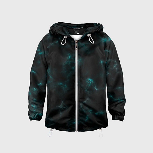 Детская ветровка Color black turquoise / 3D-Белый – фото 1