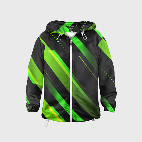 Детская ветровка Color black green / 3D-Белый – фото 1
