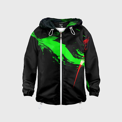 Детская ветровка Color black green red / 3D-Белый – фото 1