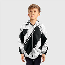 Ветровка с капюшоном детская Color black white, цвет: 3D-белый — фото 2