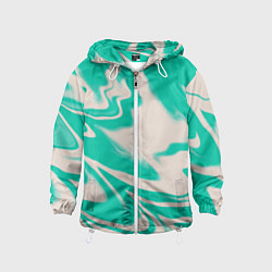 Ветровка с капюшоном детская Color white turquoise, цвет: 3D-белый