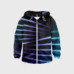 Ветровка с капюшоном детская Color black blue, цвет: 3D-белый