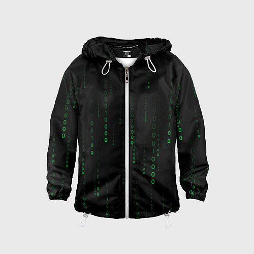 Детская ветровка Color black green / 3D-Белый – фото 1