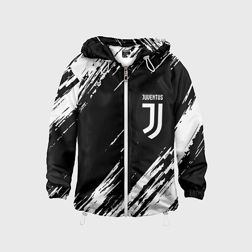 Детская ветровка Juventus штрихи красок / 3D-Белый – фото 1