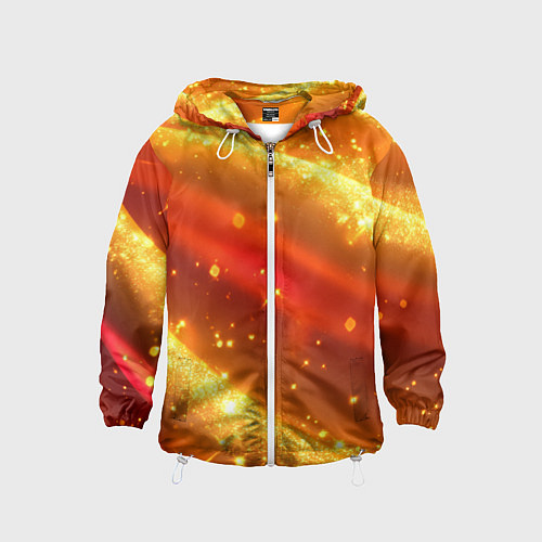 Детская ветровка Желто-красная текстура с блестяшками / 3D-Белый – фото 1