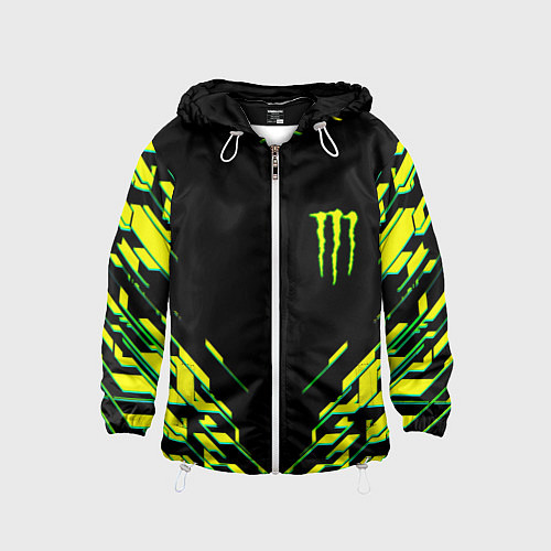 Детская ветровка Monster energy кислотная геометрия / 3D-Белый – фото 1