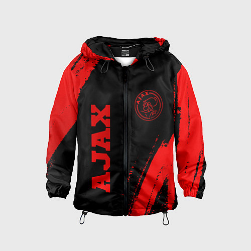 Детская ветровка Ajax - red gradient вертикально / 3D-Черный – фото 1