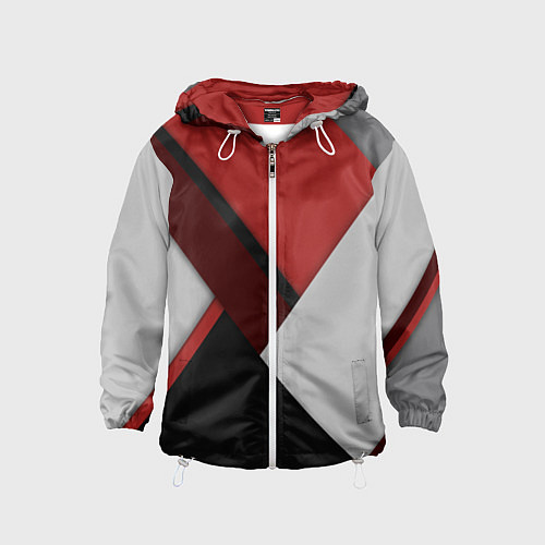 Детская ветровка Color black red grey / 3D-Белый – фото 1