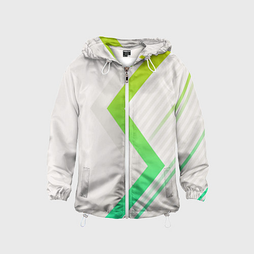 Детская ветровка Color white line green / 3D-Белый – фото 1