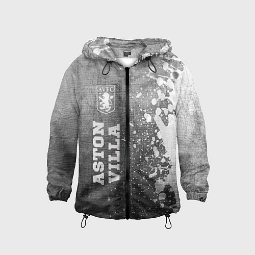 Детская ветровка Aston Villa - grey gradient по-вертикали / 3D-Черный – фото 1