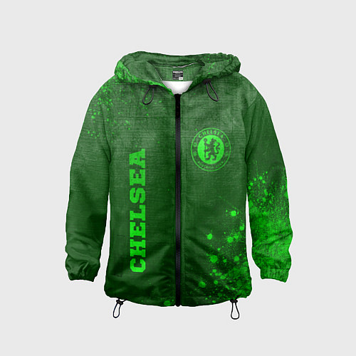Детская ветровка Chelsea - green gradient вертикально / 3D-Черный – фото 1