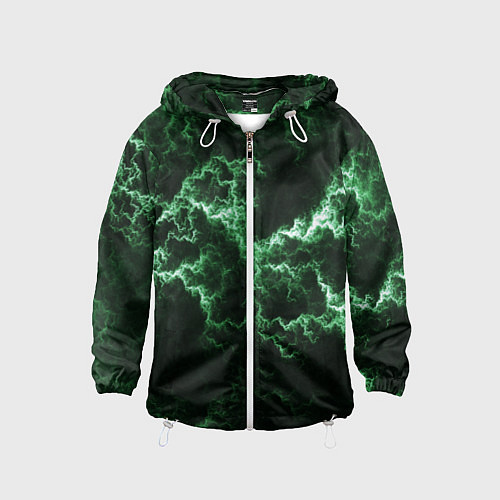 Детская ветровка Lightning green line / 3D-Белый – фото 1