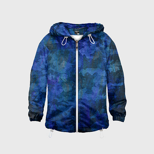 Детская ветровка Абстракция - blue uniform camouflage / 3D-Белый – фото 1