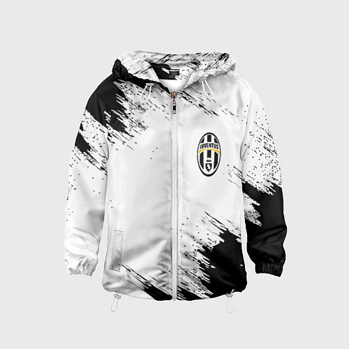 Детская ветровка Juventus штрихи красок / 3D-Белый – фото 1