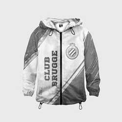Ветровка с капюшоном детская Club Brugge - white gradient вертикально, цвет: 3D-черный