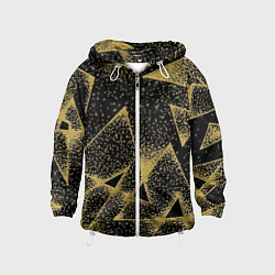 Ветровка с капюшоном детская Triangle yellow with dots, цвет: 3D-белый