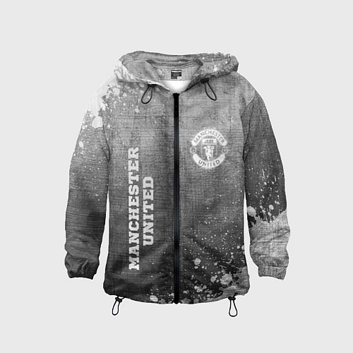 Детская ветровка Manchester United - grey gradient вертикально / 3D-Черный – фото 1