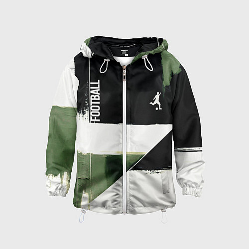 Детская ветровка Футбол на фоне брызг красок / 3D-Белый – фото 1