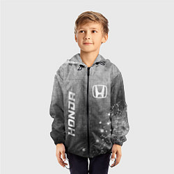 Ветровка с капюшоном детская Honda - grey gradient вертикально, цвет: 3D-черный — фото 2