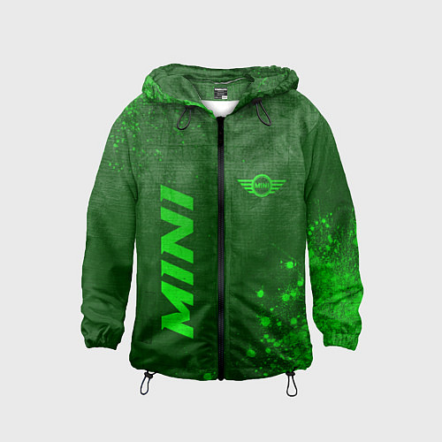 Детская ветровка Mini - green gradient вертикально / 3D-Черный – фото 1