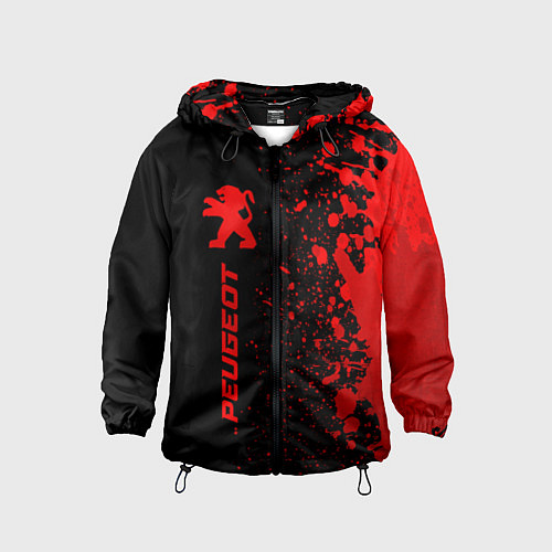 Детская ветровка Peugeot - red gradient по-вертикали / 3D-Черный – фото 1