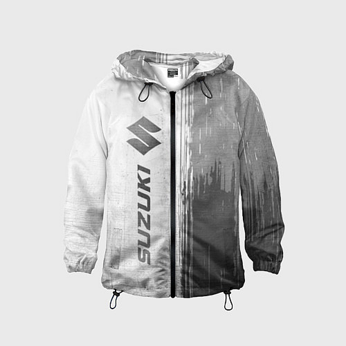 Детская ветровка Suzuki - white gradient по-вертикали / 3D-Черный – фото 1