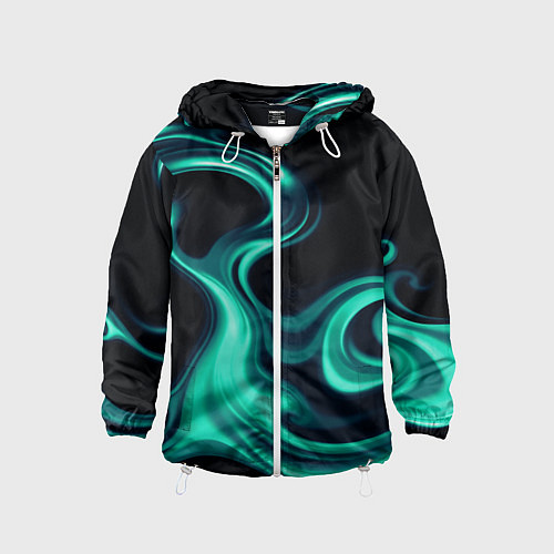 Детская ветровка Color turquoise black / 3D-Белый – фото 1