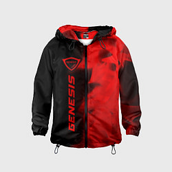 Ветровка с капюшоном детская Genesis - red gradient по-вертикали, цвет: 3D-черный