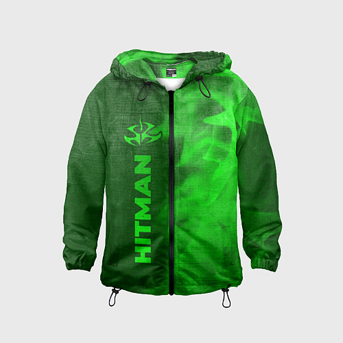 Детская ветровка Hitman - green gradient по-вертикали / 3D-Черный – фото 1