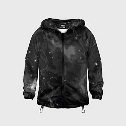 Ветровка с капюшоном детская Угольный серый простой абстрактный, цвет: 3D-черный
