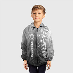 Ветровка с капюшоном детская Borussia - grey gradient по-вертикали, цвет: 3D-черный — фото 2