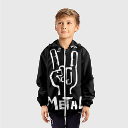 Ветровка с капюшоном детская Metall, цвет: 3D-белый — фото 2