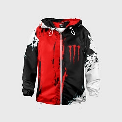 Ветровка с капюшоном детская Monster energy краски спорт, цвет: 3D-белый