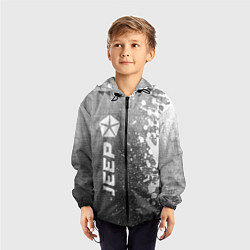 Ветровка с капюшоном детская Jeep - grey gradient по-вертикали, цвет: 3D-черный — фото 2