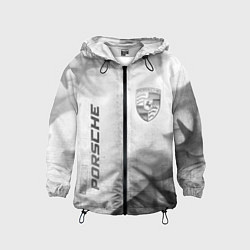 Ветровка с капюшоном детская Porsche - white gradient вертикально, цвет: 3D-черный