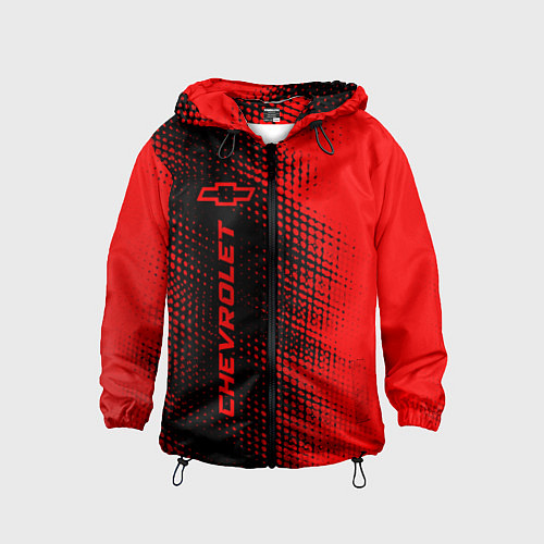 Детская ветровка Chevrolet - red gradient по-вертикали / 3D-Черный – фото 1