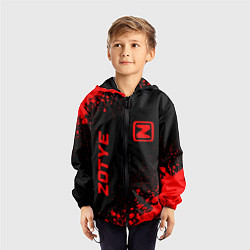 Ветровка с капюшоном детская Zotye - red gradient вертикально, цвет: 3D-черный — фото 2