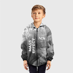 Ветровка с капюшоном детская Mass Effect - grey gradient вертикально, цвет: 3D-черный — фото 2