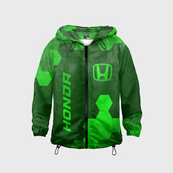 Ветровка с капюшоном детская Honda - green gradient вертикально, цвет: 3D-черный
