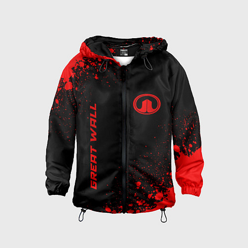 Детская ветровка Great Wall - red gradient вертикально / 3D-Черный – фото 1