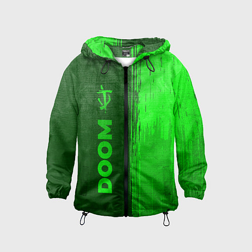 Детская ветровка Doom - green gradient по-вертикали / 3D-Черный – фото 1