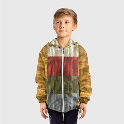 Ветровка с капюшоном детская Цветной узор абстрактная графика, цвет: 3D-белый — фото 2