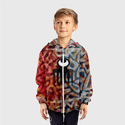 Ветровка с капюшоном детская Acra Batik, цвет: 3D-белый — фото 2