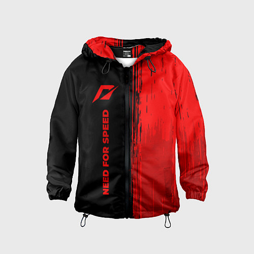 Детская ветровка Need for Speed - red gradient по-вертикали / 3D-Черный – фото 1