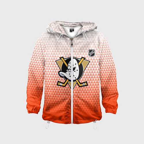 Детская ветровка Анахайм Дакс - оранжевая геометрия / 3D-Белый – фото 1