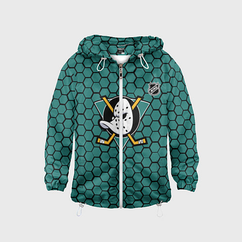 Детская ветровка Анахайм Дакс - зеленые соты / 3D-Белый – фото 1
