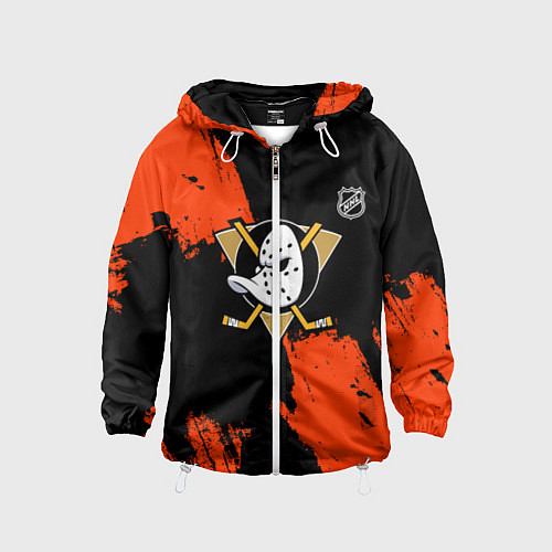 Детская ветровка Анахайм Дакс - оранжевая краска / 3D-Белый – фото 1
