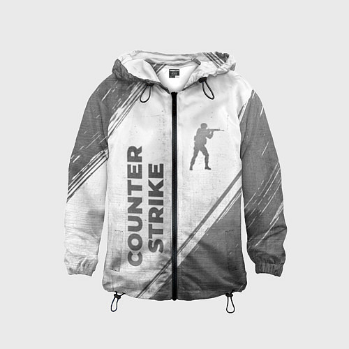 Детская ветровка Counter Strike - white gradient вертикально / 3D-Черный – фото 1