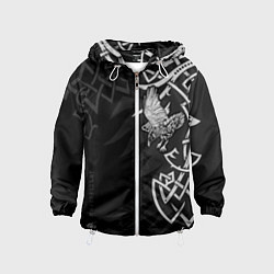 Ветровка с капюшоном детская Верные спутники Одина, цвет: 3D-белый