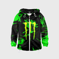 Детская ветровка Monster energy кислотное лого огонь